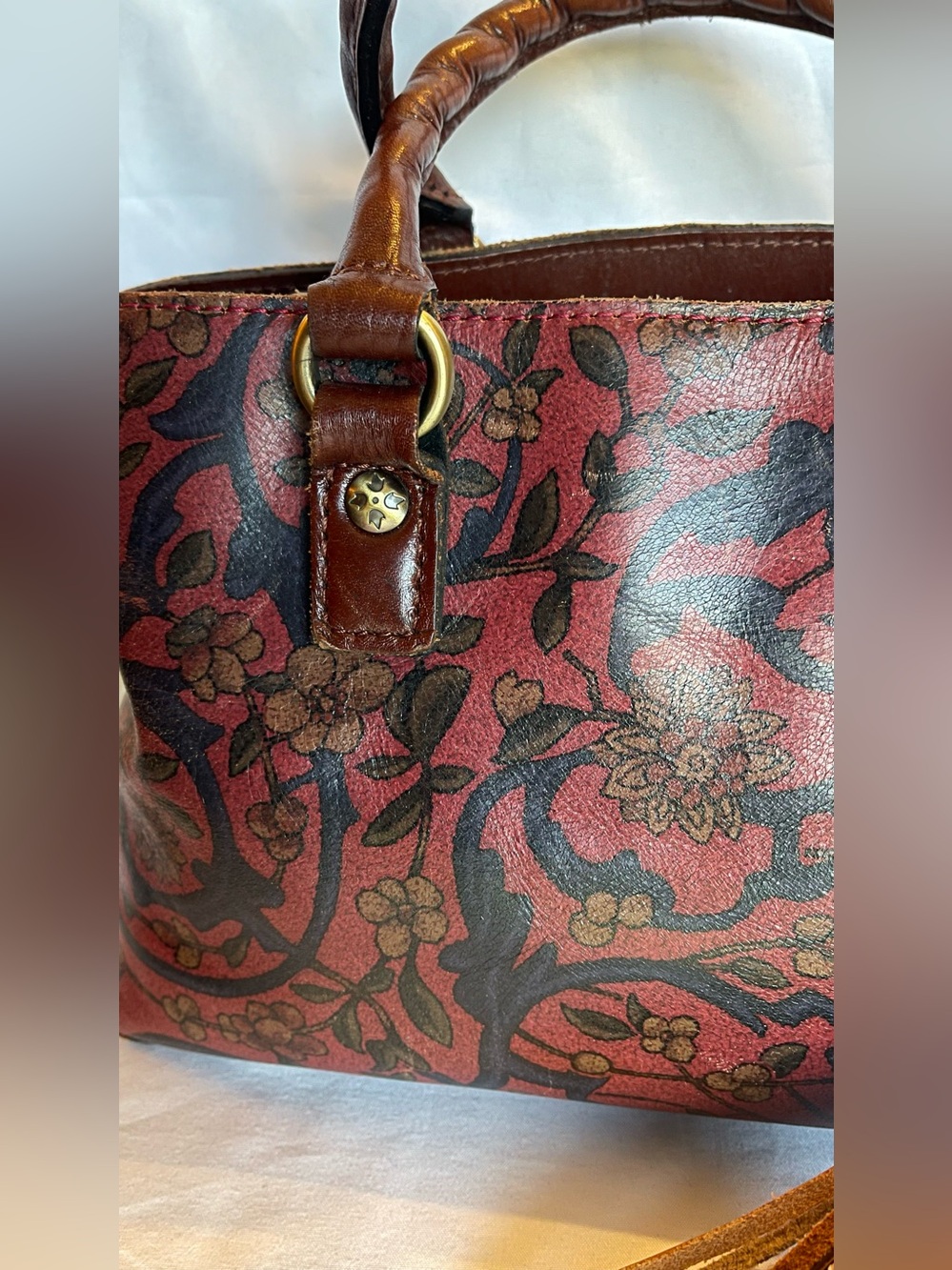Patricia Nash Angela Satchel Floral Vintage with Tassels - Picture 3 of 11